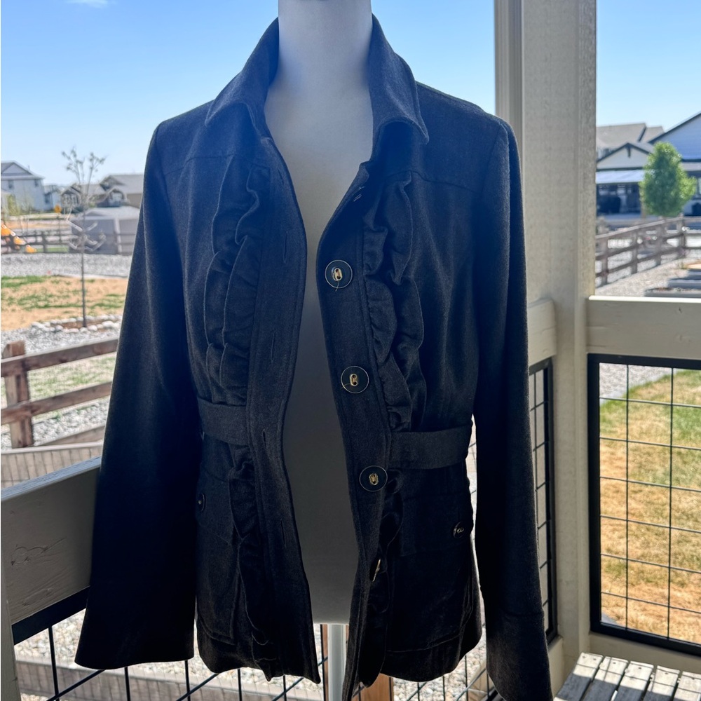 Anthropologie Tabitha Ruffle-Trim Women's Blazer Jacket